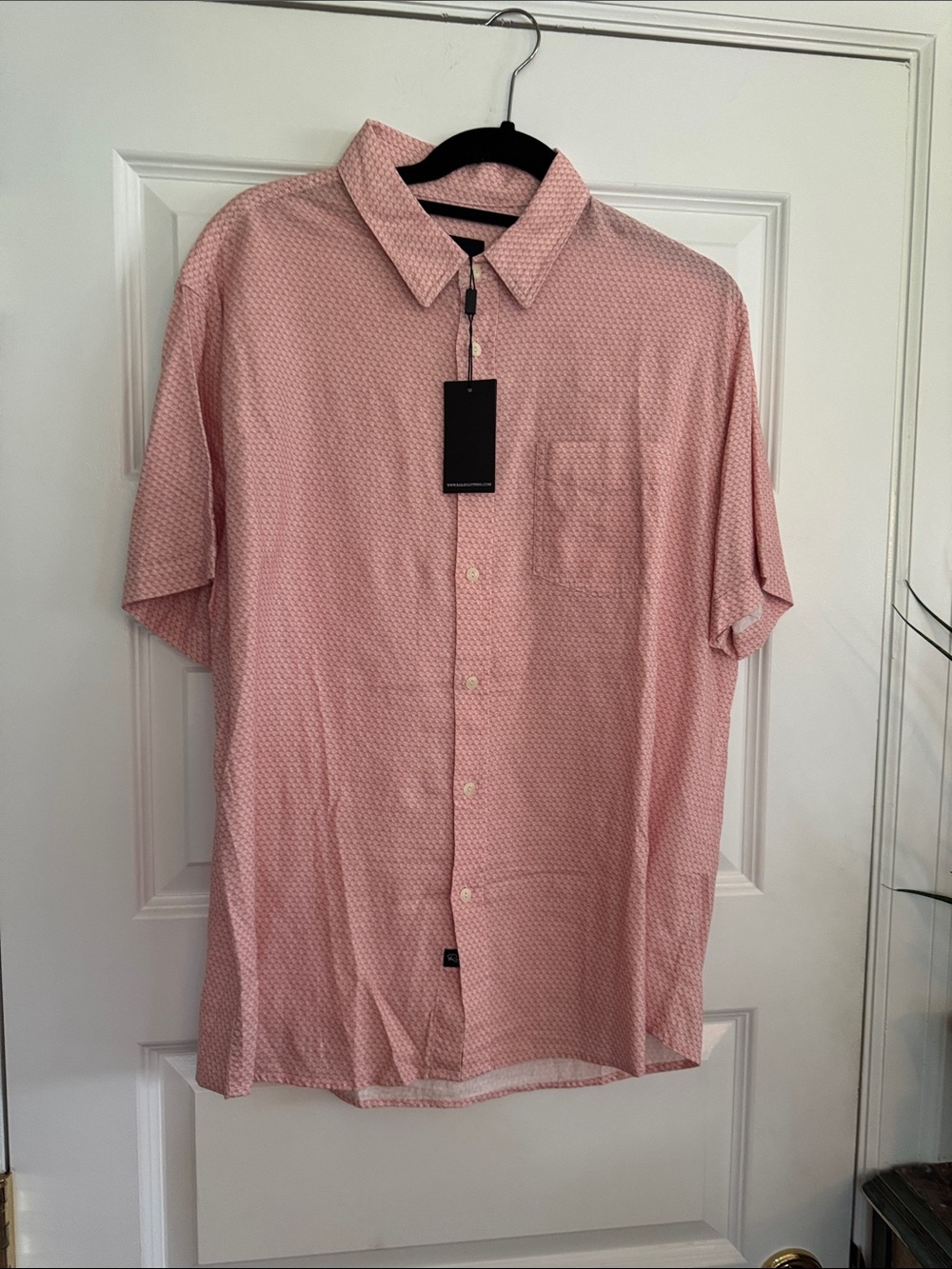 New w/Tags Rails L Men's Short Sleeve Button-Up Shirt - Pink